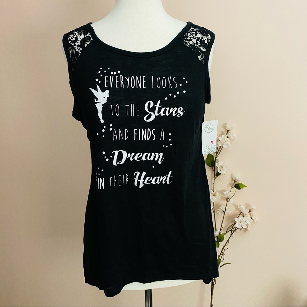 NWT Disney Black Sleeveless Tank Top with Tinkerbell